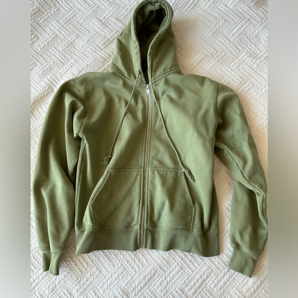 Brandy Melville  green zip up hoodie